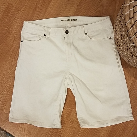 Michael Kors Pants - MICHAEL KORS white mid rise jean shorts